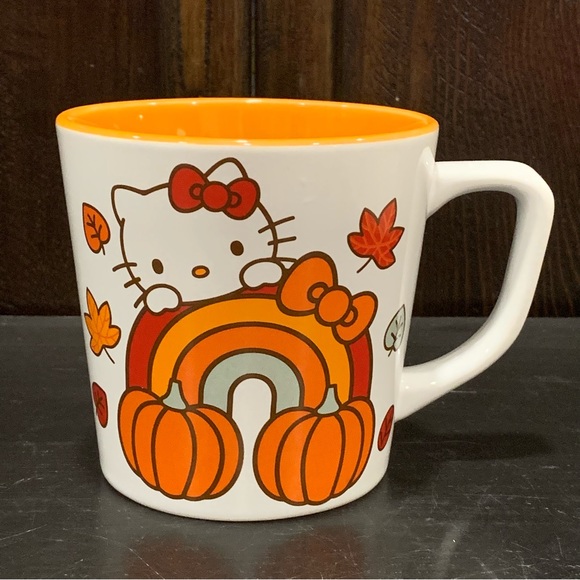 Hello Kitty Pumpkins Rainbow & Autumn Leaves 17oz Ceramic Mug - Picture 1 of 8